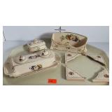 Porcelain desk set with pansies motif