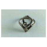 Size 8.5- Sterling silver yoga pose ring 4.3g