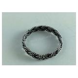 Size 9- Sterling silver braided ring