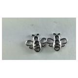 Sterling silver bee stud earrings