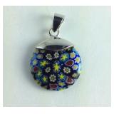 Sterling silver Murano glass pendant