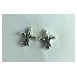 Sterling silver Fleur de lis earrings
