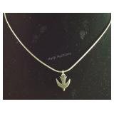 .925 Sterling 16.5" Necklace With Dove Pendant