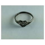 .925 Sterling Heart Ring Size 5.5