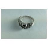 .925 Sterling NATURAL DIAMOND Accent Ring Size