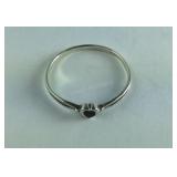 .925 Sterling Heart Ring With Stone Size 9.5