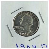 1964 D Washington Quarter Dollar