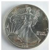 1991 One Ounce American Silver Eagle