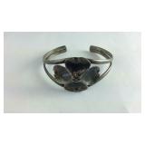 .925 Sterling Floral Pattern Cuff Bracelet approx