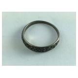 .925 Sterling Floral Band Size 7.75