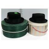 2 Hats with hat boxes
