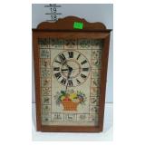 Clock, battery operated with needle work face -