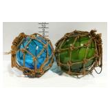 2 Blown glass ball floats