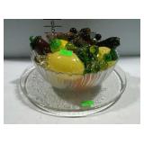 Glass fruit, fruit bowl, and serving platter