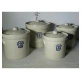 4 Pfaltzgraff Yorktown covered canisters - size 2,