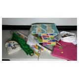 Gift wrapping supplies. Paper, bags and ribbon.