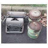 Two Coleman portable heaters, and Smith-corona