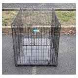 Folding double door dog crate 28 in wide by 30 in