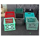 10 piece lot of crates and shopping baskets