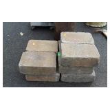 10 patio pavers, approximately 12 by 8 in