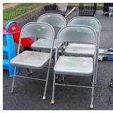 Four metal Folding chairs