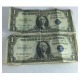 Two silver certificates 1935G