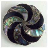 925 Sterling abalone  brooch