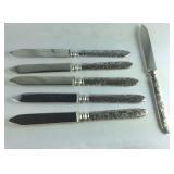Six Rodger and Bros fruit knives Silverplate
