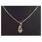 .925 Sterling NATURAL DIAMOND Accent Pendant