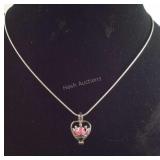 .925 Sterling 18" Smooth Necklace With Cage