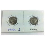 1944 & 44 S Mercury Dimes