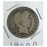 1909 O Barber Half Dollar