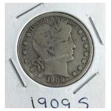 1909 S Barber Half Dollar