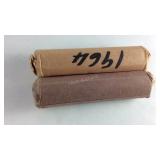 2 Rolls Pennies Wrapper says 1964 & 1960 UC Not
