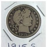 1915 S Barber Half Dollar