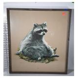 Raccoon print, signed by artist, Charles Frace