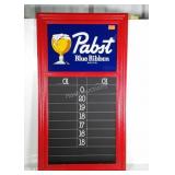 Pabst Blue Ribbon Advertising Dart Score Board.