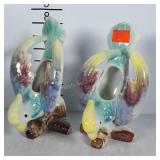 Pair of vintage ceramic wall pockets or stand