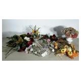 Faux flowers including wreaths.
