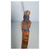 Tribal art walking stick / cane 42"