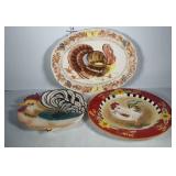 Turkey and rooster platters