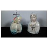 Two vintage Madonna head vases