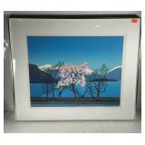 Print entitled "Flowering Fjord", signed, dates &