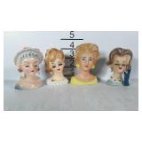 Collection of small vintage head vases
