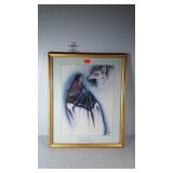 Print poster by Robert Red-Bird, framed, 1989