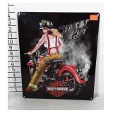 Harley Davidson Firefighter Girl on motorcycle