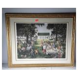 Church Picnic scene print, "Dinner on the