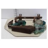 Five Glass Insulators and mounts