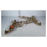 Brass brackets, pair, heavy brass with fish