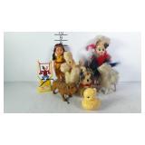 Vintage toys, including a Goofy tricky trapeze